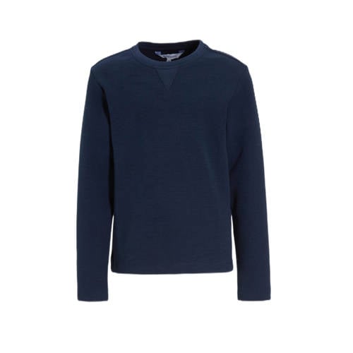 anytime top met waffle textuur donkerblauw afbeelding