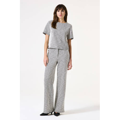 Garcia wide leg regular waist casual broek zwart afbeelding