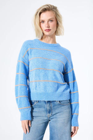 gestreepte pullover blauw met lurex