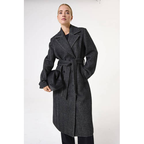 Garcia wollen trenchcoat zwart afbeelding