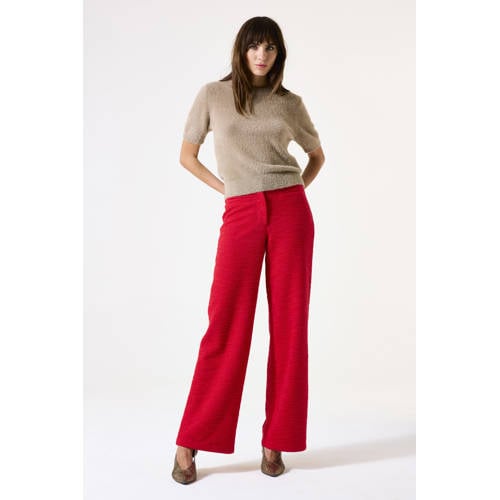 Garcia wide leg regular waist casual broek rood afbeelding
