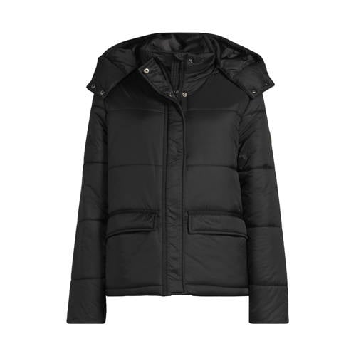 Cream winterjas zwart afbeelding