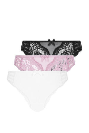 brazilian Belle (set van 3) roze/wit/zwart