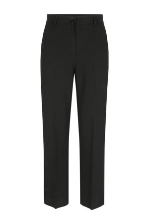 straight regular waist pantalon zwart