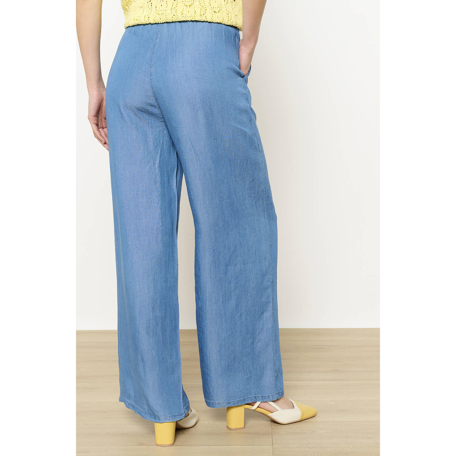 LOLALIZA denim wide leg high waist broek medium blue denim