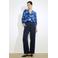 LOLALIZA wide leg regular waist broek donkerblauw