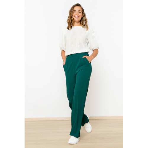 LOLALIZA wide leg high waist broek donkergroen afbeelding