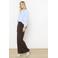 LOLALIZA wide leg high waist broek donkerbruin