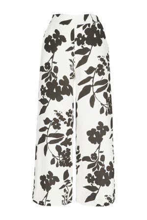 wide leg high waist broek donkerbruin