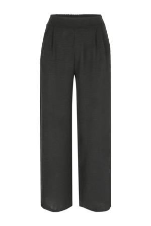 wide leg high waist broek zwart