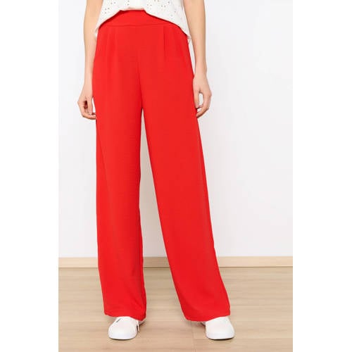LOLALIZA wide leg high waist broek rood afbeelding