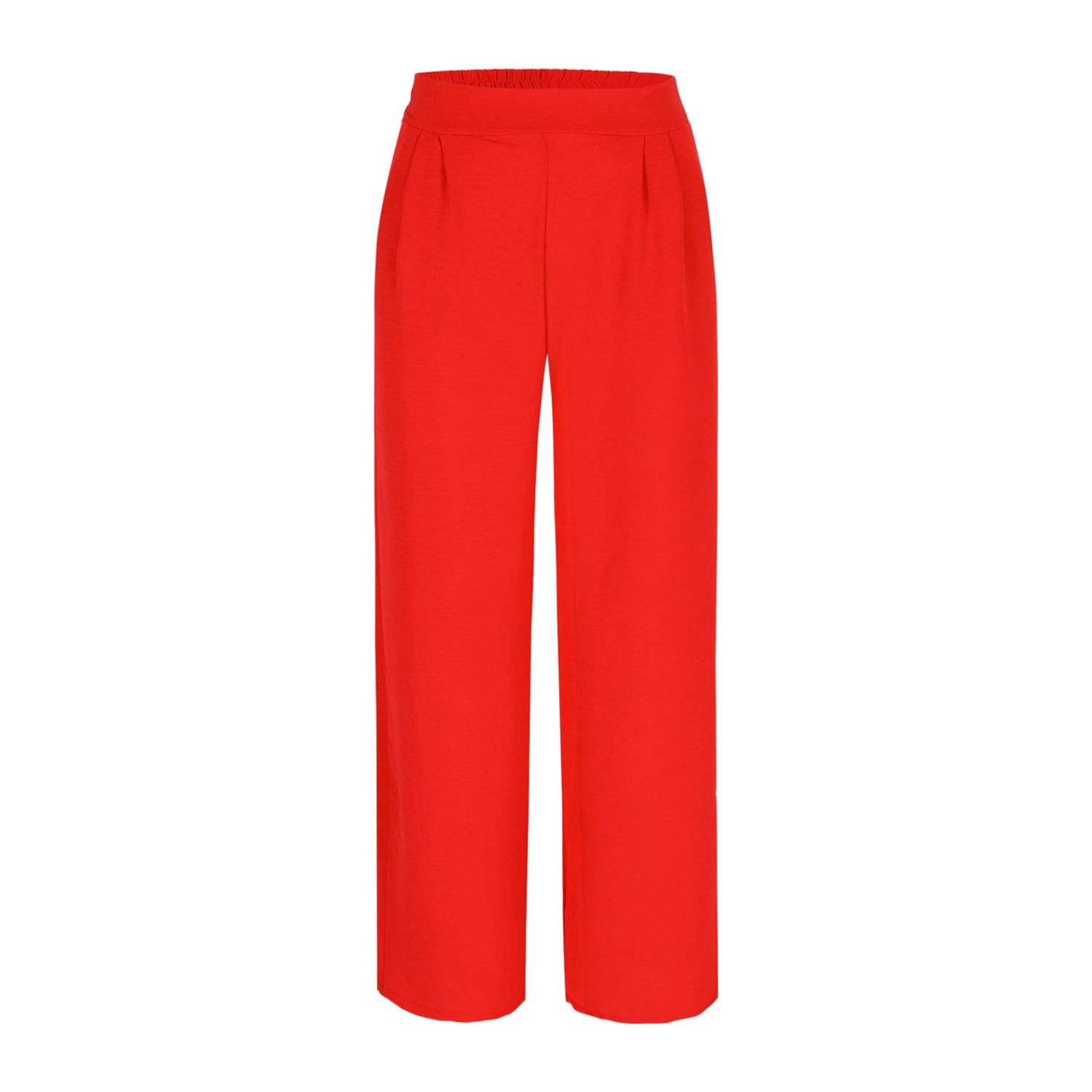 LOLALIZA wide leg high waist broek rood