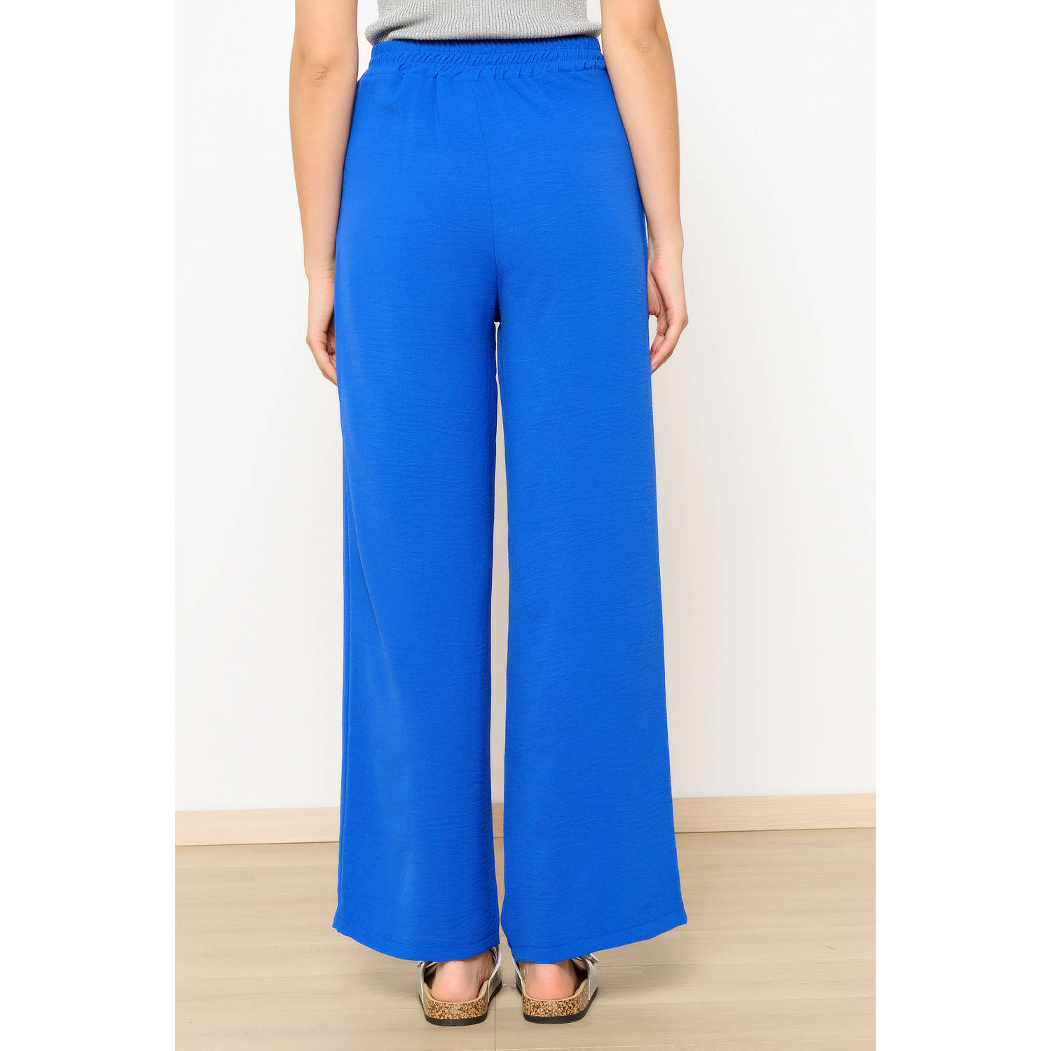 LOLALIZA wide leg high waist broek blauw