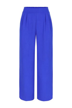 wide leg high waist broek blauw