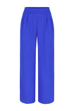 wide leg high waist broek blauw