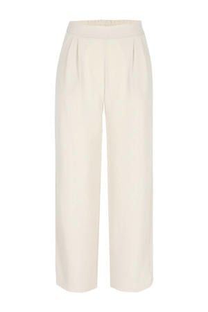 wide leg high waist broek beige