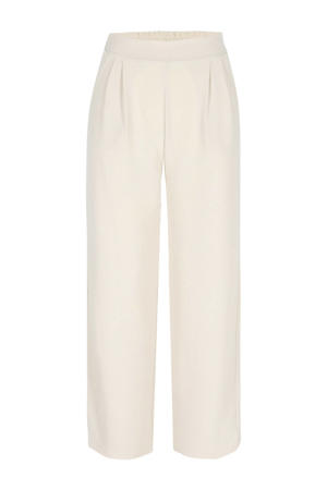 wide leg high waist broek beige