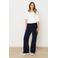 LOLALIZA wide leg high waist broek donkerblauw