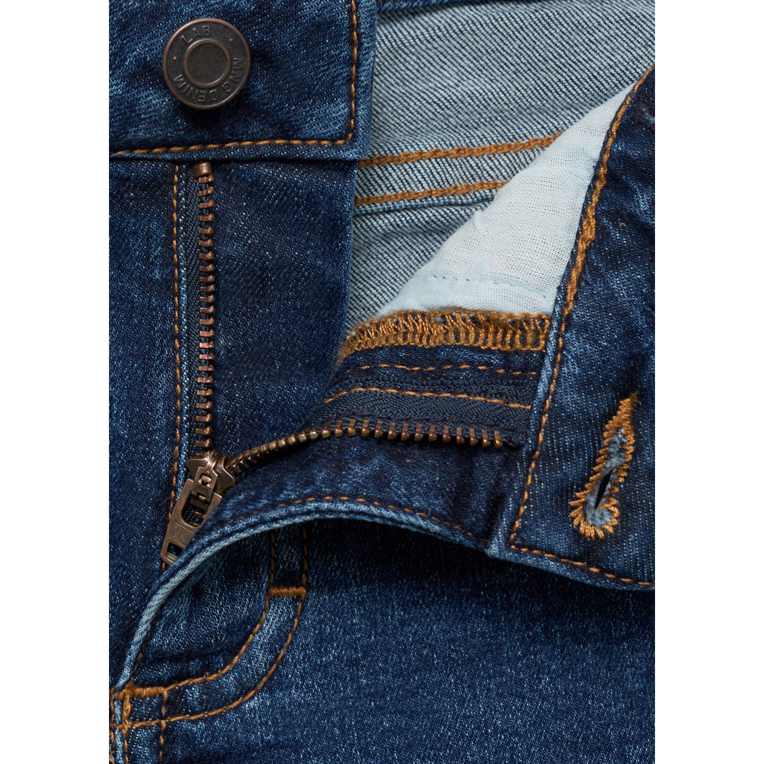 Mango Kids regular waist regular fit jeans dark blue denim