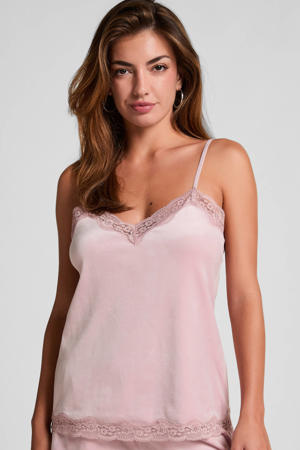 fluwelen pyjamatop roze