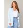 Base Level Curvy vest lichtblauw fijn gebreid