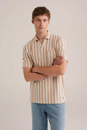 regular polo met textuur beige