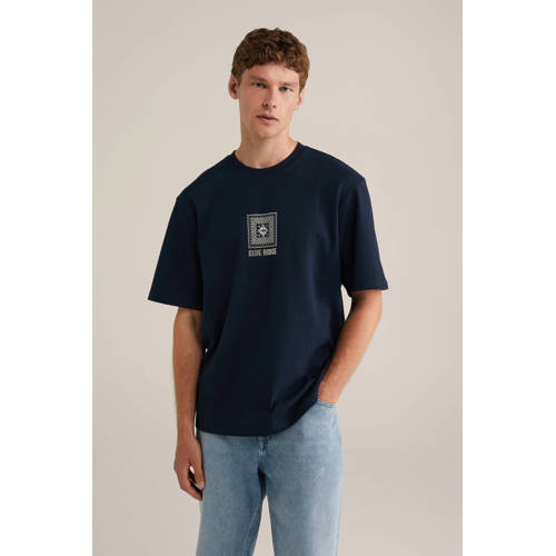 WE Fashion Blue Ridge Tall fit T-shirt donkerblauw afbeelding
