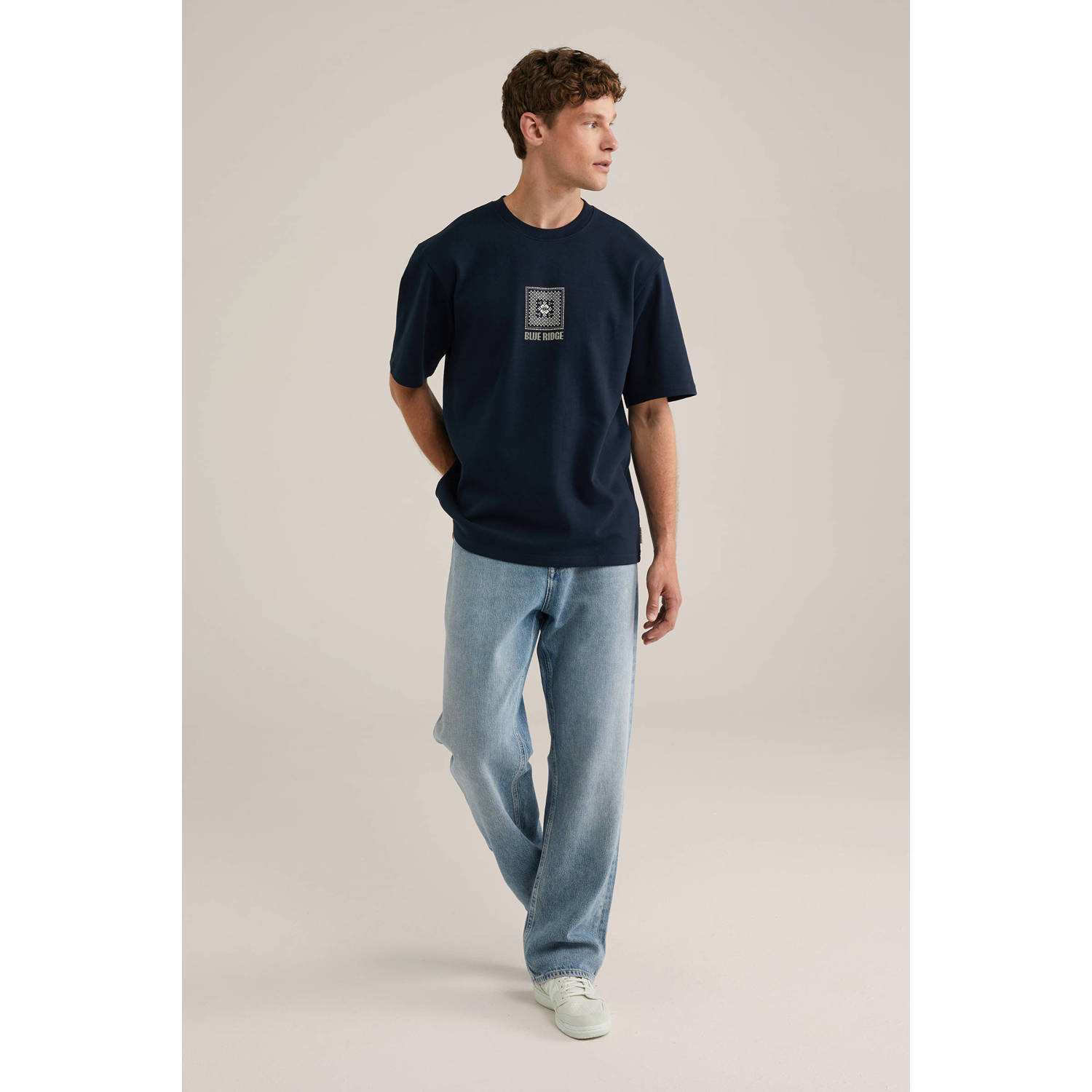 WE Fashion T-shirt donkerblauw
