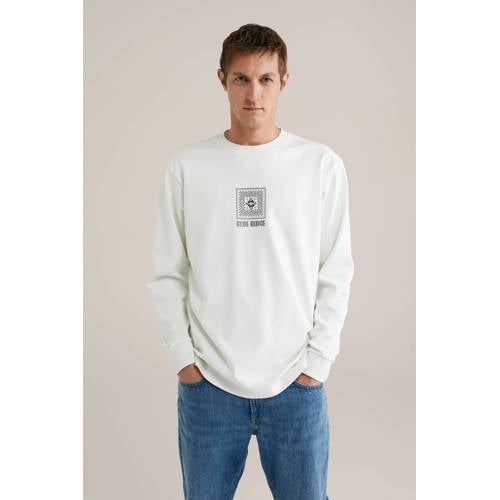 WE Fashion Blue Ridge Tall fit longsleeve wit afbeelding