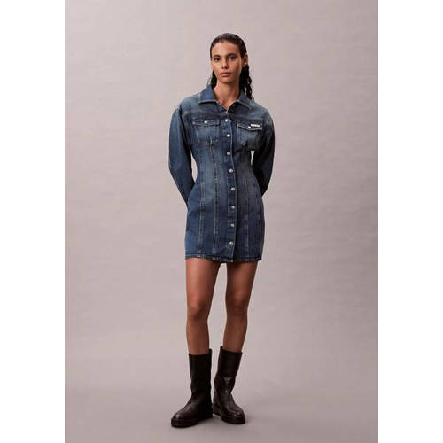 CALVIN KLEIN JEANS denim spijkerjurk medium blue denim afbeelding