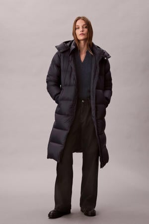gewatteerde jas marineblauw