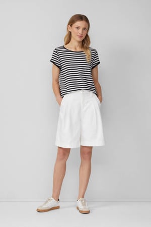 denim wide leg high waist short wit