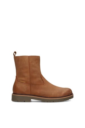 Toni gevoerde leren enkelboots cognac