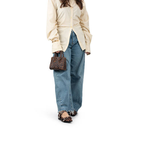 POSH by Poelman Gulia loafers met panterprint cognac afbeelding