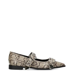 Gulia loafers met slangenprint grijs