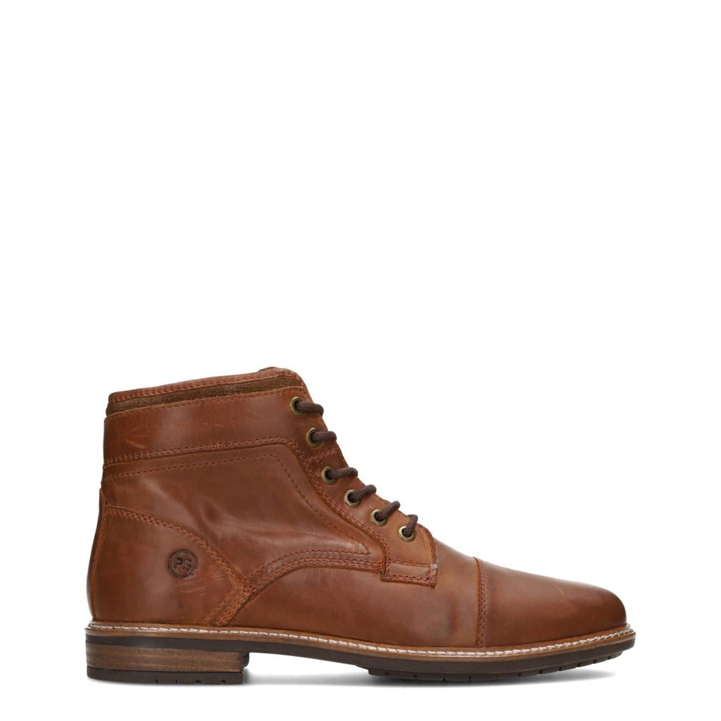 Cognackleurige heren Poelman Joni leren veterboots