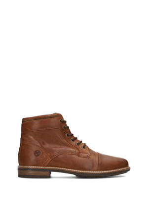 Joni leren veterboots cognac