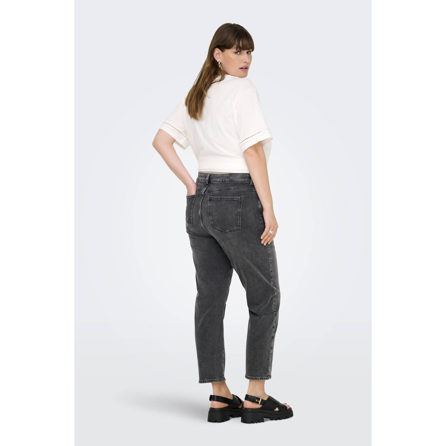 ONLY CARMAKOMA high waist mom jeans grey denim