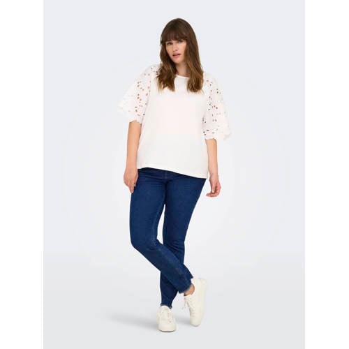 ONLY CARMAKOMA slim fit jeans dark blue denim afbeelding