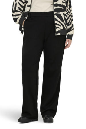 straight regular waist broek zwart