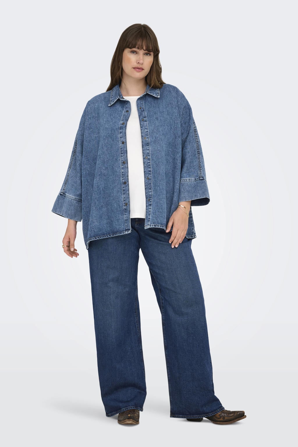 ONLY CARMAKOMA blouse dark blue denim