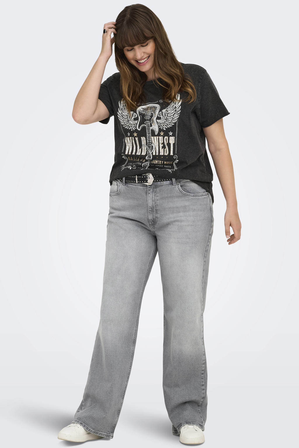 ONLY CARMAKOMA wide leg jeans grey denim