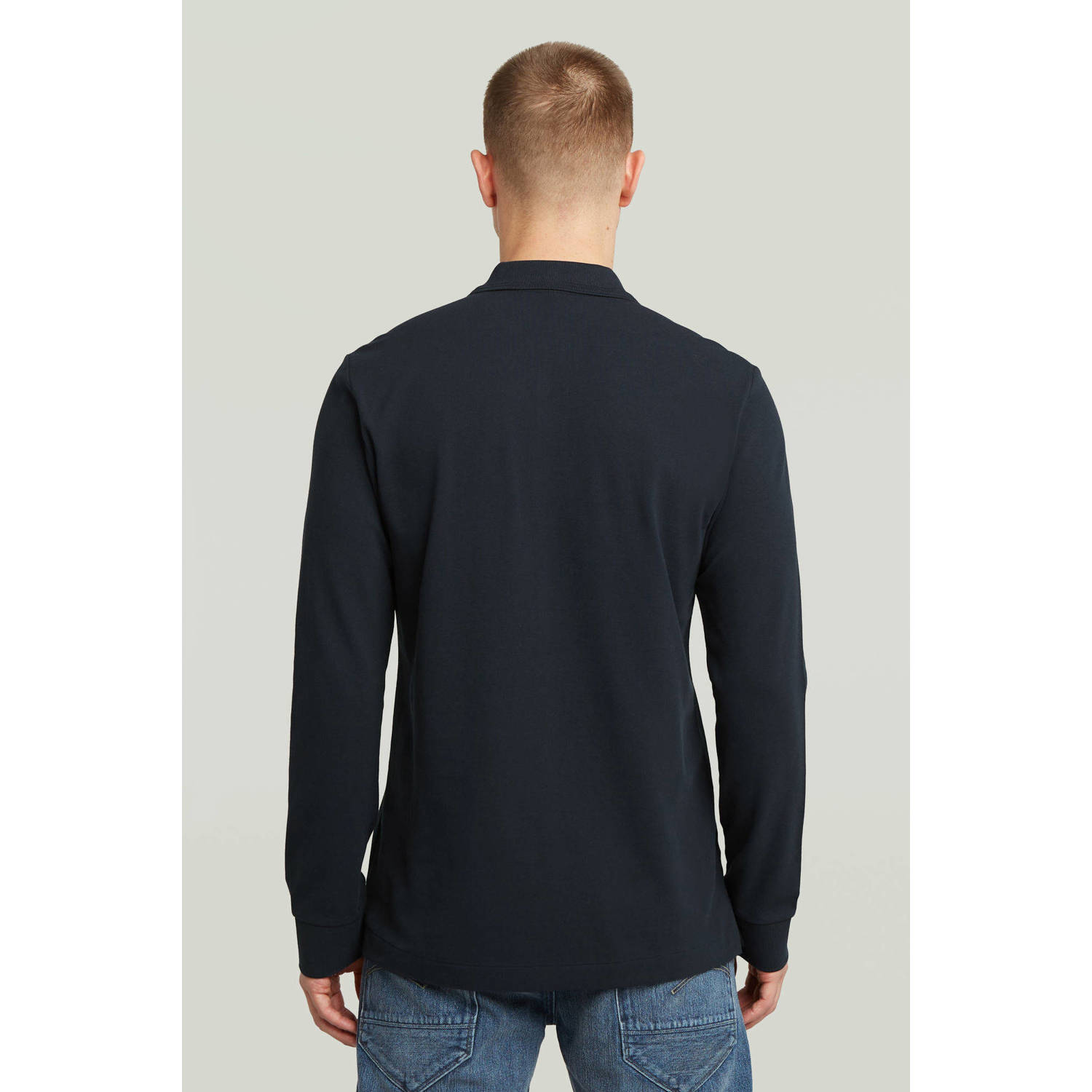 G-STAR slim polo donkerblauw