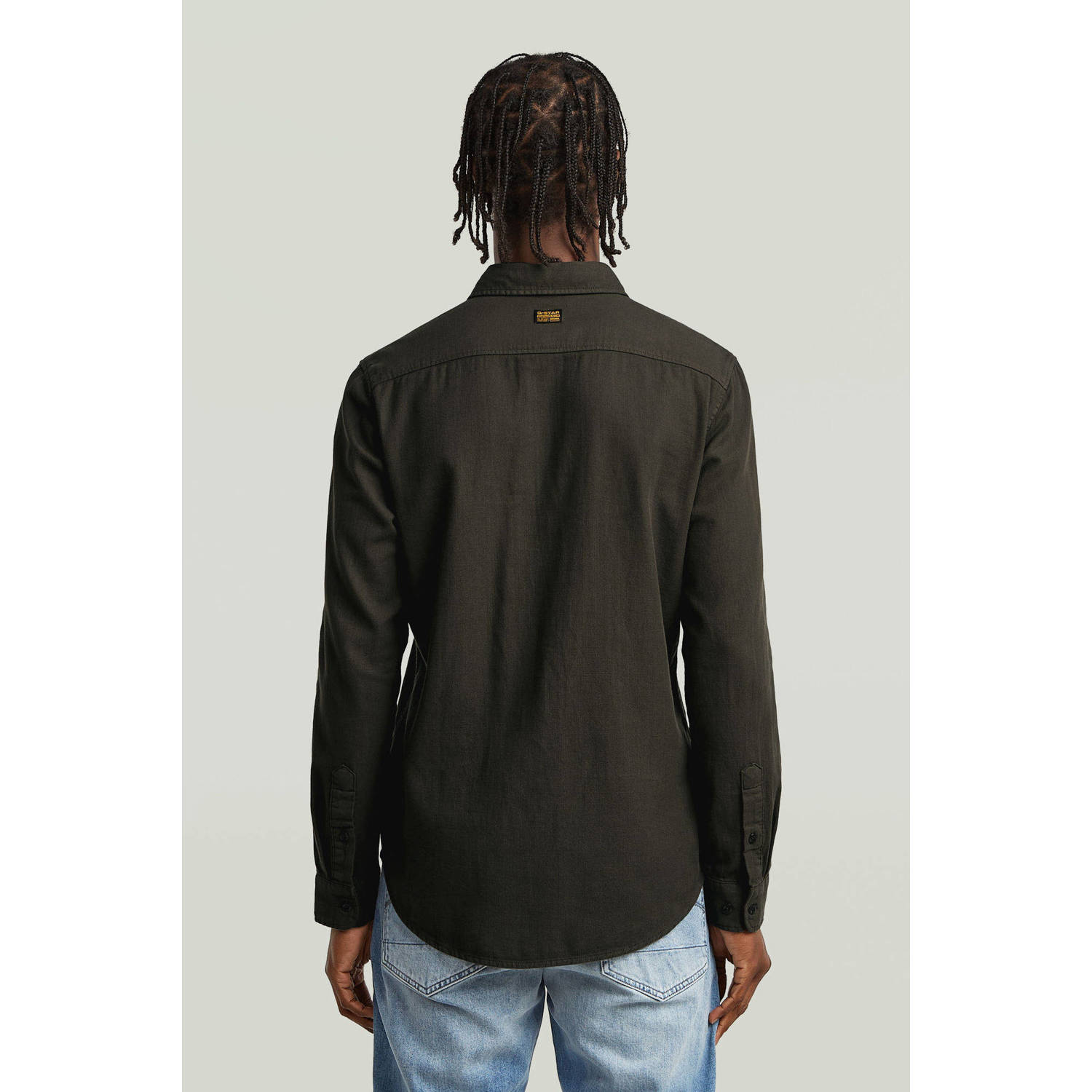 G-STAR denim casual overhemd MARINE grijsgroen