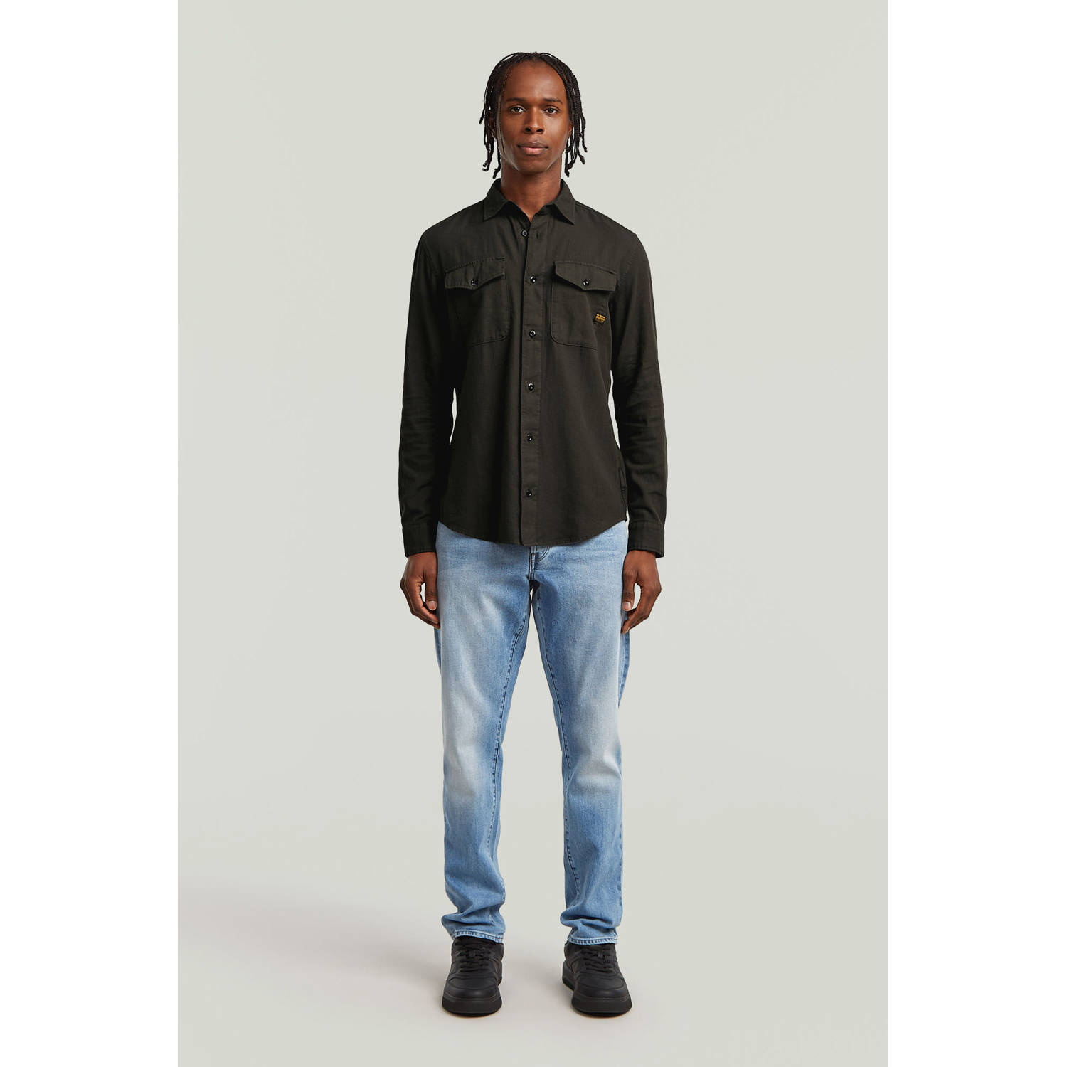 G-STAR denim casual overhemd MARINE grijsgroen