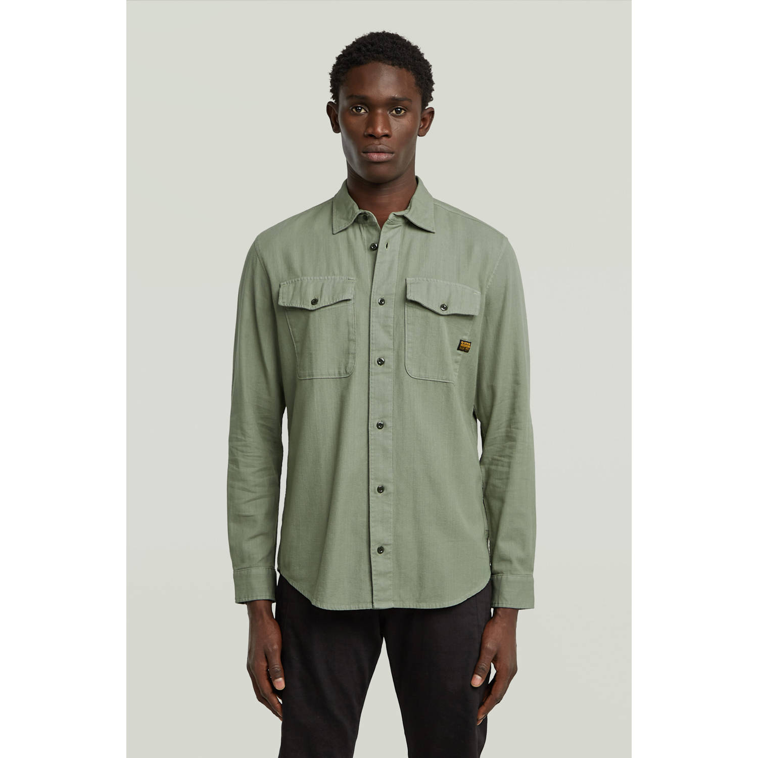 G-STAR denim casual overhemd MARINE mintgroen