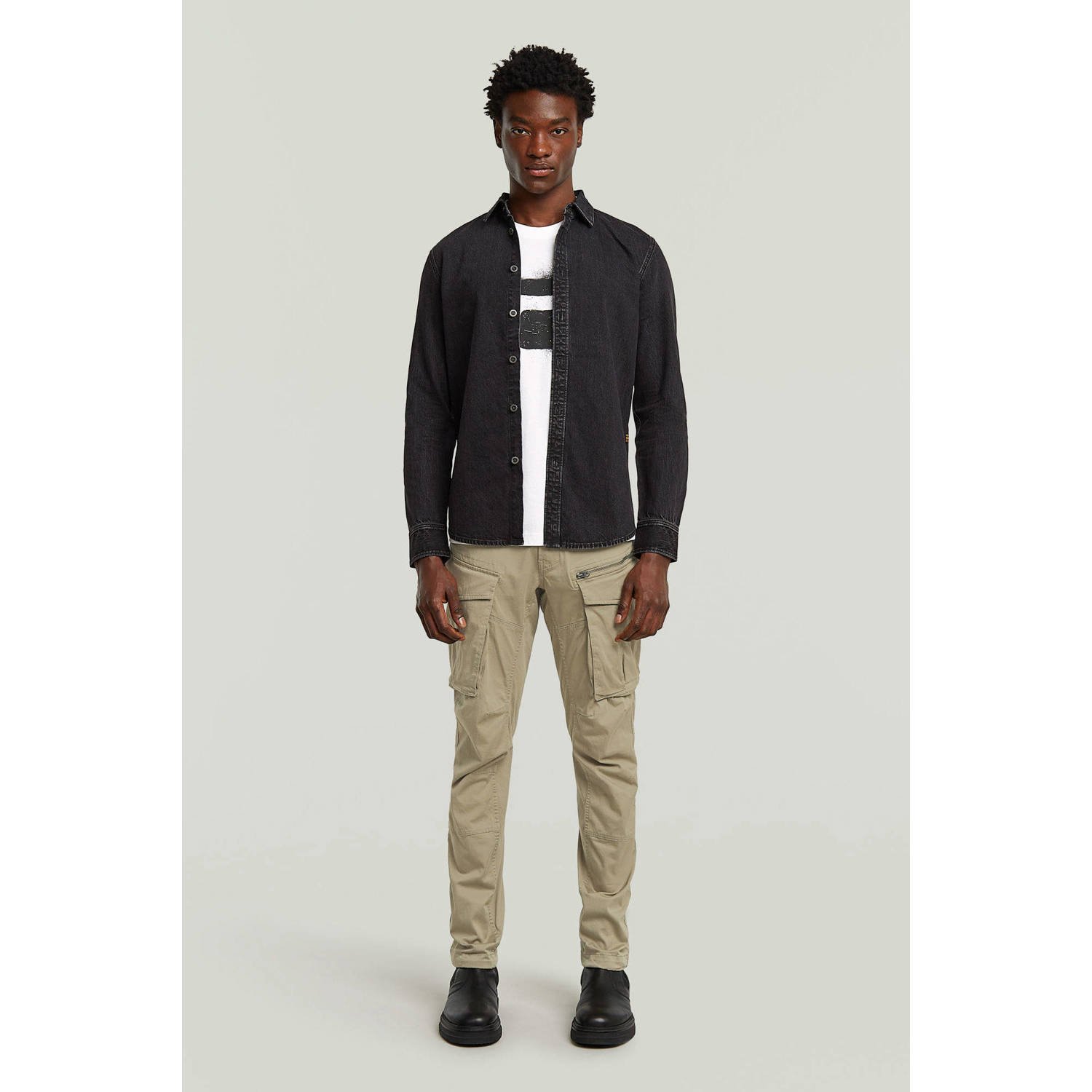 G-STAR denim casual overhemd zwart