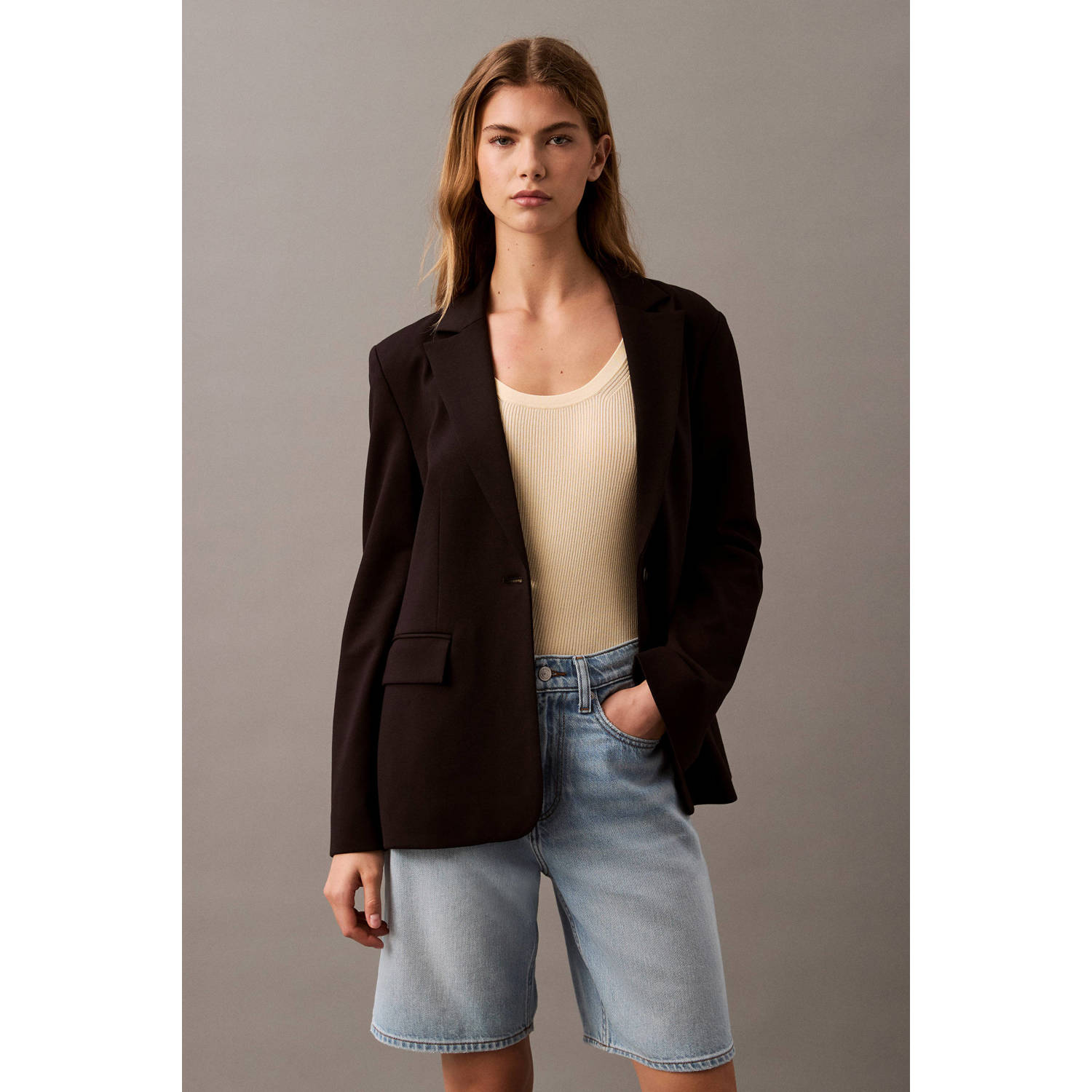 Calvin Klein regular blazer zwart