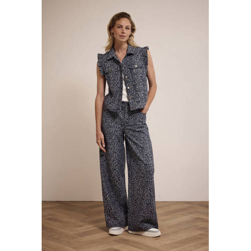 Tramontana wide leg regular waist broek blauw afbeelding