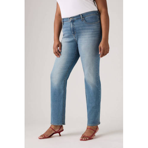 Levi's Plus 314 shaping straight leg jeans medium blue denim afbeelding